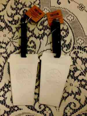 STARBUCKS Luggage Tag Tags Embossed Siren White Logo Cup Faux Leather SET/2 - Sold on eBay Feb, 9th 2020 for $34.88