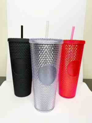 3 Starbucks Holiday 2019 Venti Studded Tumblers Hot Pink Silver + Black New - Sold on eBay Feb, 9th 2020 for $149.00