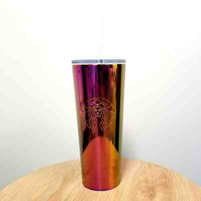 New Starbucks Iridescent Rainbow Metal 2019 Tumbler Venti 24oz Purple Rare - Sold on eBay Feb, 14th 2020 for $39.09