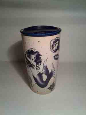 Starbucks 2016 Tattoo Sailor Siren Mermaid Ceramic Tumbler Travel Mug  - Sold on eBay Feb, 14th 2020 for $40.00