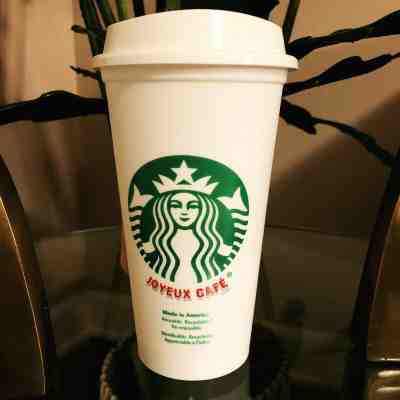 Starbucks Joyeux Cafe Reusable Cup Quebec Canada French Christmas Holiday 2019 - Sold on eBay Feb, 13th 2020 for $49.95
