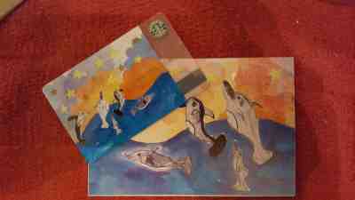 STARBUCKS Japan 2003 Make a Wish Dolphin Gift Card w/Matching Sleeve MINT Card - Sold on eBay Feb, 13th 2020 for $55.24