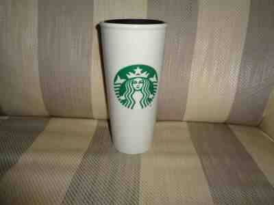 Starbucks Logo Double Wall Ceramic Travel Mug 16 Oz White Tumbler 2016  - Sold on eBay Feb, 13th 2020 for $37.00