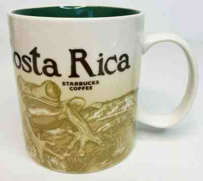 Starbucks Costa Rica Coffee Tea Cup Mug 2017 Cream Tan Green Interior Frog - Sold on eBay Feb, 13th 2020 for $44.99