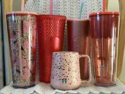 Starbucks Valentines Day Tumbler, Mug, Studded, Mouse Lot Of 5  PINK - Sold on eBay Feb, 13th 2020 for $135.50