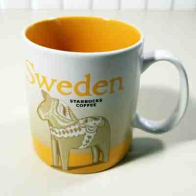 Starbucks Coffee Mug Sweden Global Icon Series Sverige 16oz Yellow  - Sold on eBay Feb, 13th 2020 for $39.99