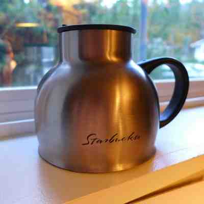 Starbucks Coffee 16oz 18-8 Stainless Steel Chubby Desk Mug Cup Lid - Sold on eBay Feb, 13th 2020 for $32.99