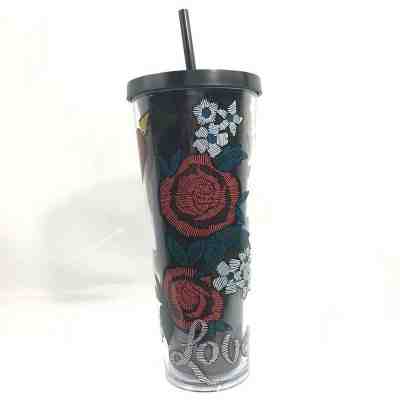  NEW 2019 Starbucks Valentine Heart Roses 24 Oz Acrylic Travel Tumbler w/Straw - Sold on eBay Feb, 13th 2020 for $31.50