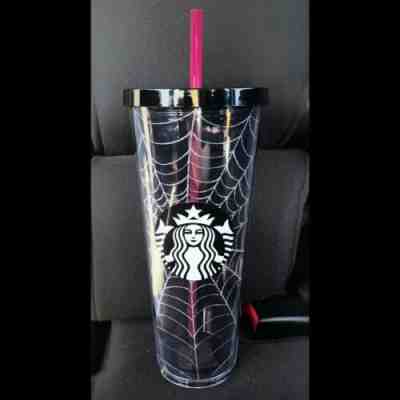 Starbucks Halloween Tumbler 2019 Glitter Spiderweb Cup Limited Edition Fall - Sold on eBay Feb, 12th 2020 for $39.95