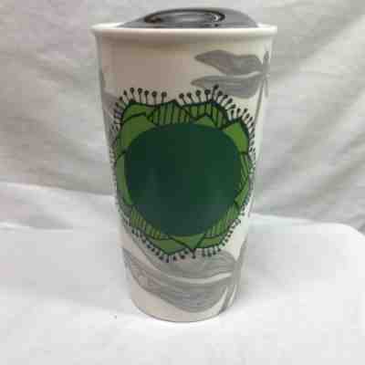 Starbucks Lotus Flower Dragonfly Ceramic Travel Mug Tumbler With Lid 2014 12 Oz - Sold on eBay Feb, 11th 2020 for $32.99