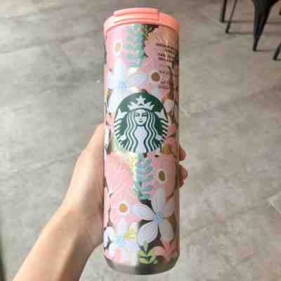 Starbucks 2020 Valentine’s Day Limited Pink Flower 16oz Grande Tumbler NEW - Sold on eBay Feb, 11th 2020 for $39.99
