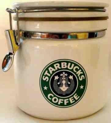 Starbucks Coffee White Mermaid Split Tail Canister 5 1/2" X 5" Beehouse Japan  - Sold on eBay Feb, 11th 2020 for $34.88