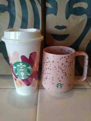 Starbucks Valentine's Day 2020 Limited Edition 14oz Ceramic Mug and Reusable Cup - Sold on eBay Feb, 11th 2020 for $38.90
