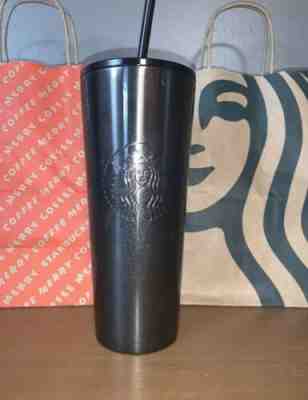 STARBUCKS COLD CUP SILVER BLACK GLITTER STAINLESS STEEL TUMBLER Ombré Venti 24oz - Sold on eBay Feb, 15th 2020 for $32.99