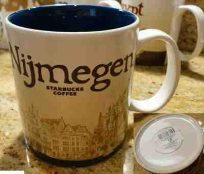 STARBUCKS Mug 16 oz NIJMEGEN ver 1, icon series w SKU, wrong bridge Discontinued - Sold on eBay Feb, 15th 2020 for $72.95