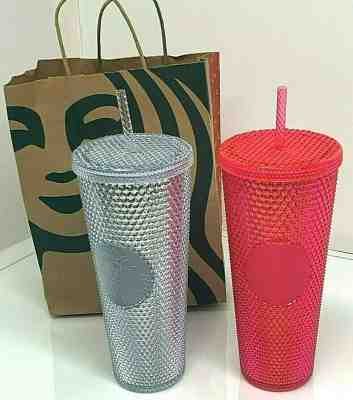 Starbucks Holiday 2019 Venti Studded Tumblers Cups Platinum Starbucks Coffee Cup - Sold on eBay Feb, 15th 2020 for $48.00