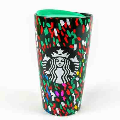 Starbucks 2019 Holiday Confetti Ceramic Travel Tumbler Red and Green Christmas - Sold on eBay Feb, 15th 2020 for $44.50