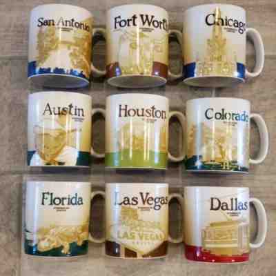 Various Starbucks collector series mugs - 9 US cities - Sold on eBay Feb, 15th 2020 for $41.00