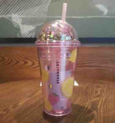 Starbucks 2018 China Summer Fruit Pink 16oz Plastic Straw Cup - Sold on eBay Feb, 15th 2020 for $39.99