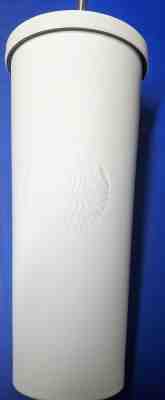 Starbucks 2014 Pearl White Logo Stainless Steel 24 oz Tumbler Metal Straw New - Sold on eBay Feb, 9th 2020 for $65.00