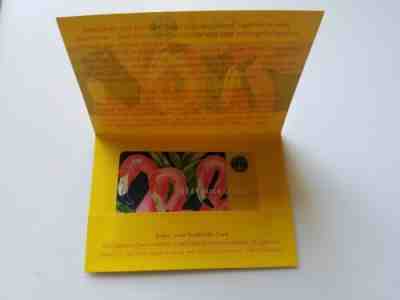 Starbucks 2003 Flamingo Gift Card San Diego Zoo- WITH SLEEVE Collector's Edition