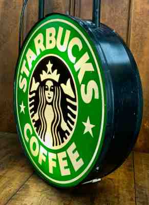 Starbucks Coffee 24” Authentic Double Sided Lighted Sign Siren 1992 Logo Working