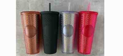 Starbucks Studded Cold Cup Set  24oz 2019 Matte Black, Silver, Rose Gold,Pink