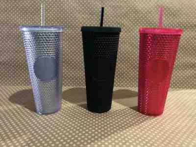 STARBUCKS LIMITED EDITION STUDDED TUMBLERS NEON PINK, SILVER, MATTE BLACK (3) - Sold on eBay Jun, 8th 2020 for $300.00