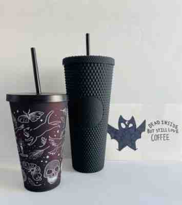 Fall 2019 STARBUCKS Halloween Bundle Matte Black Studded Tumbler Skull Goth Cup - Sold on eBay Jun, 10th 2020 for $350.00