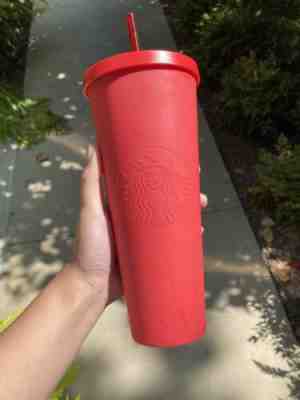 STARBUCKS Venti Matte Red Tumbler * 24 oz Cold Cup HTF * 2016 Exclusive - Sold on eBay Jun, 23rd 2020 for $276.00
