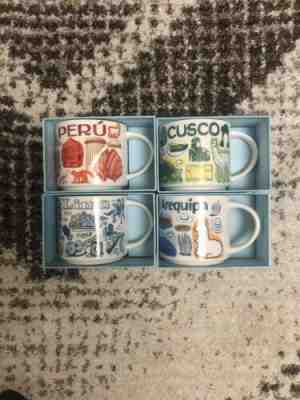 Rare Starbucks Been There Series Peru Cusco Lima Arequipa Mug Set