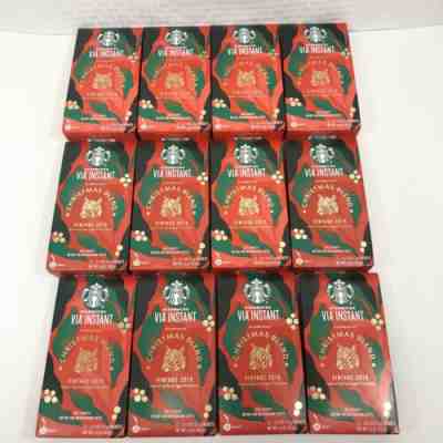 12 Starbucks Via Christmas Blend Vintage 2019 Instant Coffee 12 packets per box 