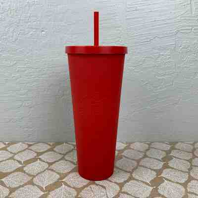 Starbucks Red Matte Venti To Go Cold Tumbler Cup Straw 2016 RARE HTF - Sold on eBay Jul, 29th 2020 for $250.00