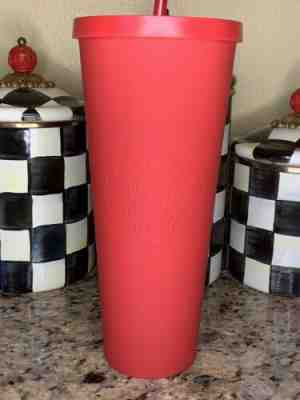 STARBUCKS Venti Matte Red Tumbler * 24 oz Cold Cup HTF * 2016 - Sold on eBay Aug, 3rd 2020 for $340.00