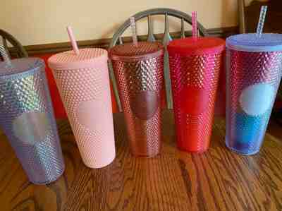 Starbuck Studded Tumbler Set Collection Iridescent Matte Pink Rose Gold Pride - Sold on eBay Aug, 24th 2020 for $350.00