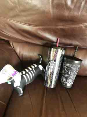 Starbucks Matte Purple Halloween Skull And Spiderweb Tumbler 24oz And Dog - Sold on eBay Aug, 25th 2020 for $300.00