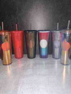 6 Starbucks Rose Gold Rainbow Silver Hot Pink Studded Diamond Black 2020 Tumbler