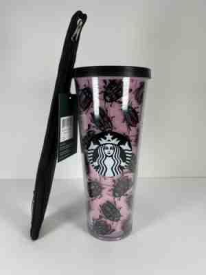 Starbucks Beetle Tumbler Cold Cup 2017 Bug Rare Insect Venti w/New Set of Straws