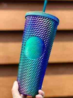 Starbucks Singapore : 2020 Studded Tumbler Trenta 24oz Magical Green (Oil Slick)