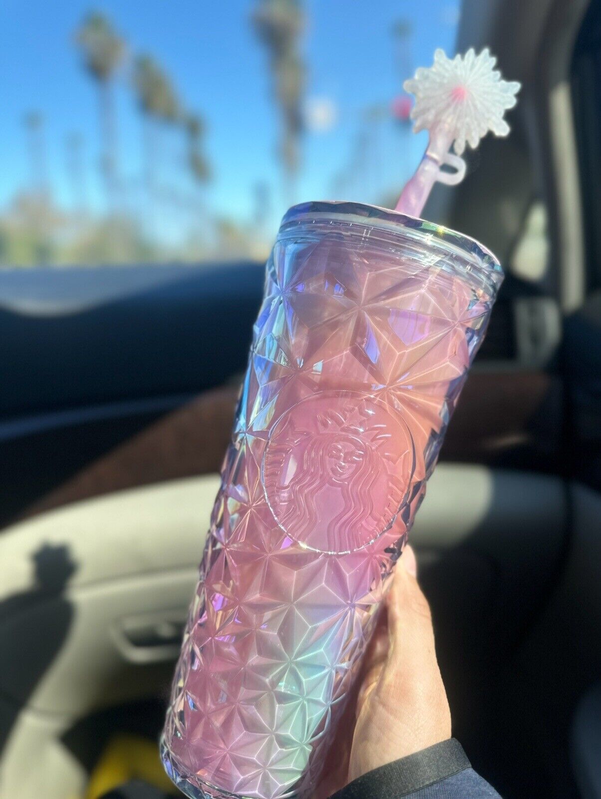 Starbucks Wicked Glinda Tumbler Venti 24 Oz Pink Cold Cup Prism Wand Straw USA - Sold on eBay December 11th, 2024 for $99.00