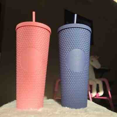2020 Starbucks Singapore Matte Navy Blue + Matte Pink Studded Cold Cups Set of 2 - Sold on eBay Dec 07, 2020 for $335.00