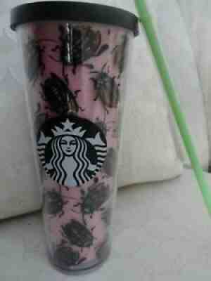 Starbucks Plastic Acrylic Pink Beetle Bug Tumbler 24 oz Venti 9" NEW - Sold on eBay Nov 20, 2020 for $350.00