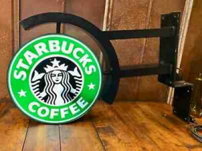 Starbucks Coffee 18â? Authentic Double Sided Lighted Sign Siren 1992 Logo Working