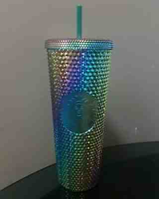 Starbucks Singapore Magical Siren Green Iridescent Oil Slick Studded Cup Tumbler