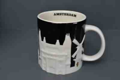 RARE Starbucks Coffee Amsterdam Netherlands Black Relief Mug Cup 2011 16 oz - Sold on eBay Jan 04, 2019 for $299.97