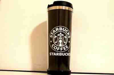 Starbucks Coffee Brushed Gold Embossed Stainless Steel Travel Mug Sip Lid  16 Oz