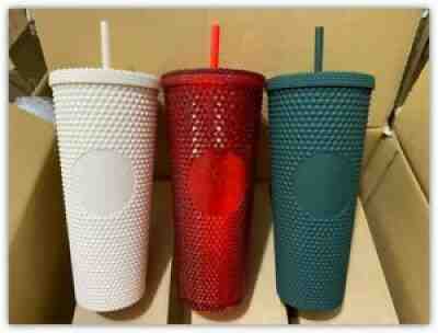 lot of 3: Starbucks Taiwan Autumn White, Green, Ruby Studded Tumbler 24 oz NEW! - Sold on eBay Dec 22, 2020 for $256.00
