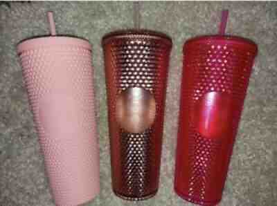Starbucks Matte Pink/Rose Gold/Neon Pink Studded Tumblers - Sold on eBay Nov 25, 2020 for $275.00