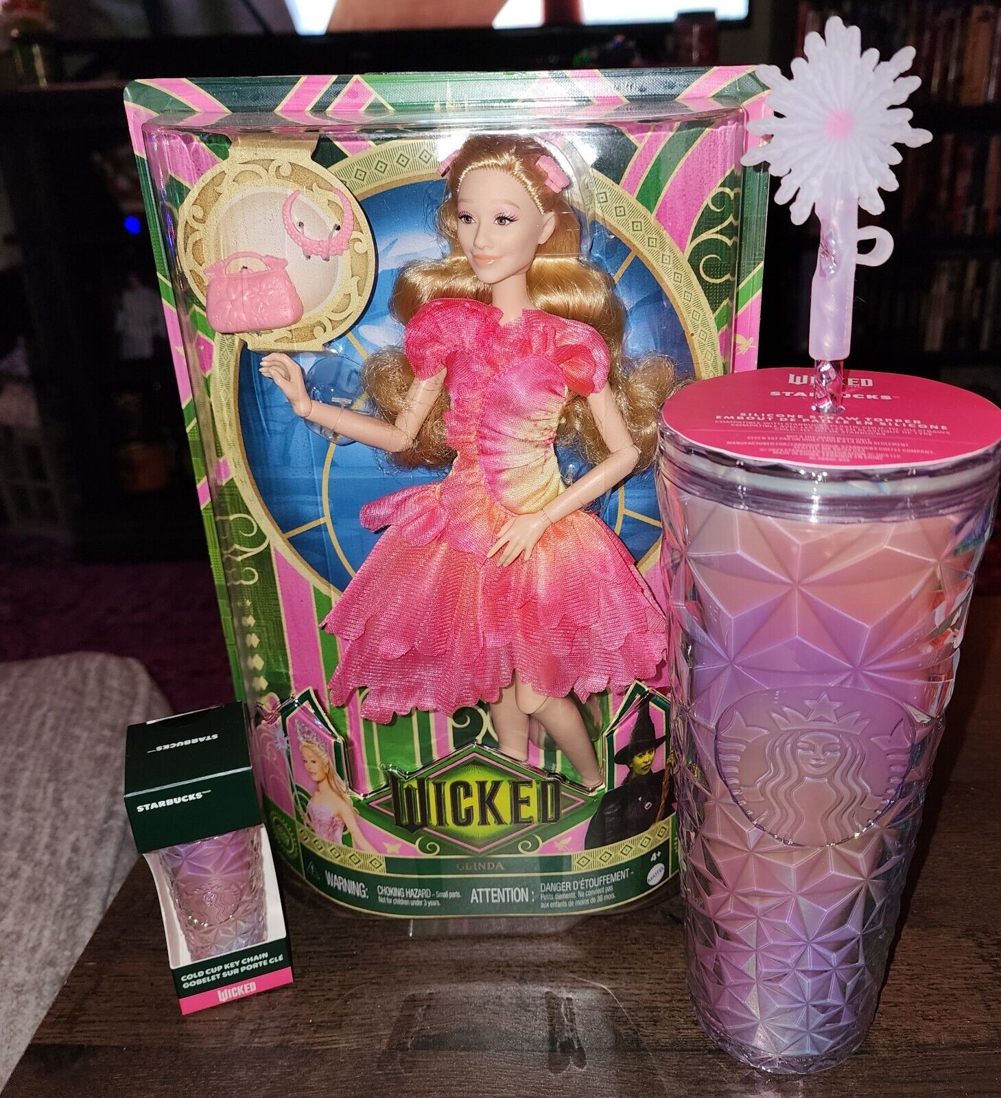 Wicked Glinda Starbucks Cup, Keychain And Doll - Sold on eBay December 3rd, 2024 for $99.00