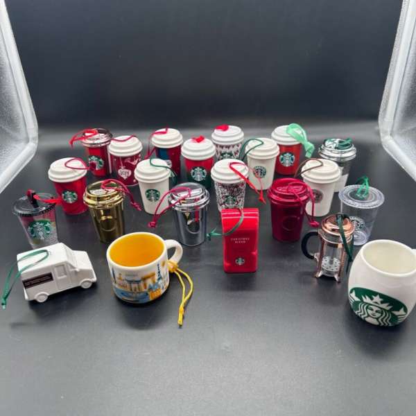 Starbucks Ornament Lot 22 Variety Christmas Holiday Regular Cups Mugs 1971-2021 - Sold on eBay November 1st, 2024 for $170.10